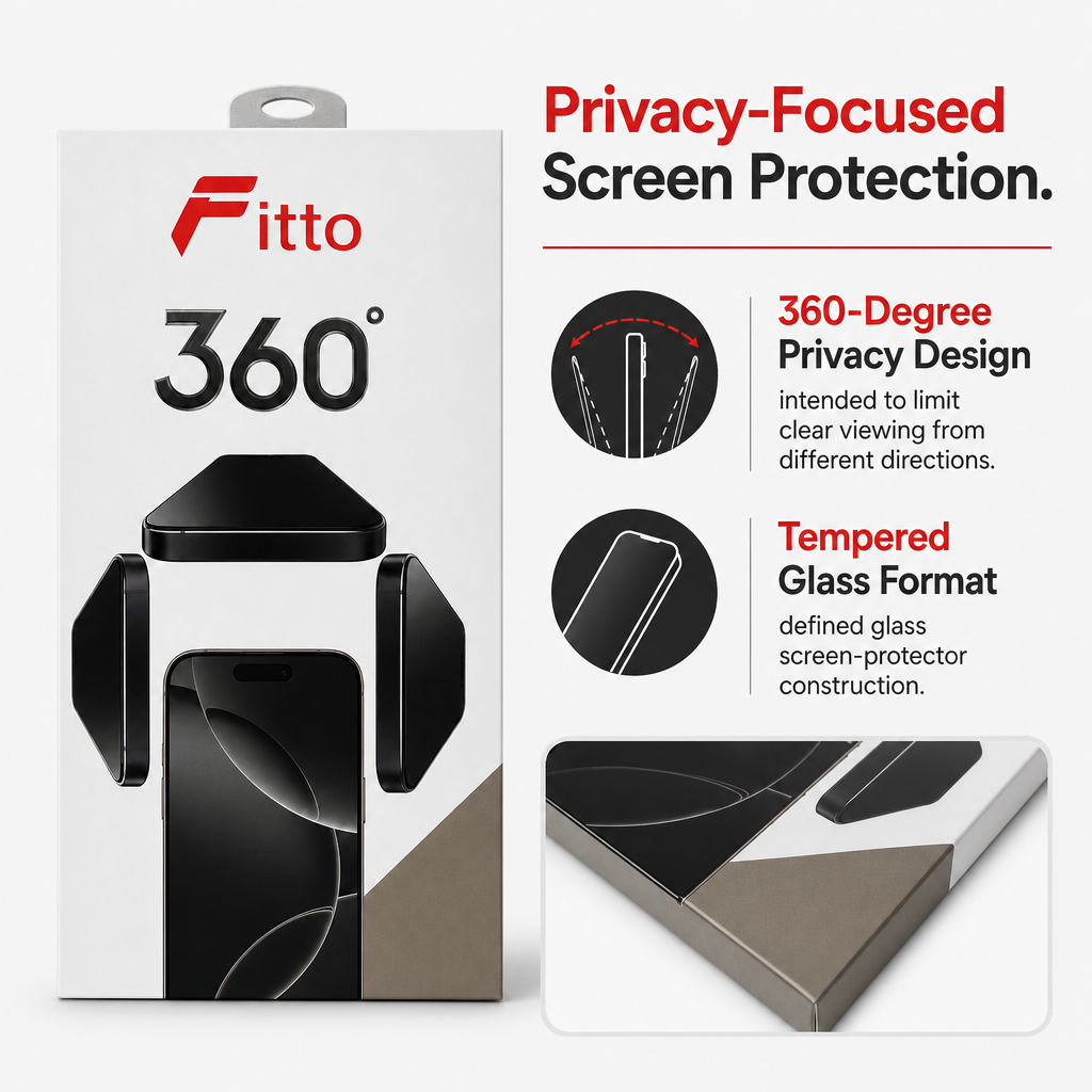120 Pieces 360-Degree Privacy Tempered Glass Screen Protectors for Smartphone, Black