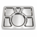 96 Pieces Stainless Steel Compartment Thali Dinner Plate, Silver, 34 x 34 x 3 cm, 1 Piece