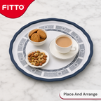 72 Pieces Melamine Round Wavy Serving Trays, 57 cm