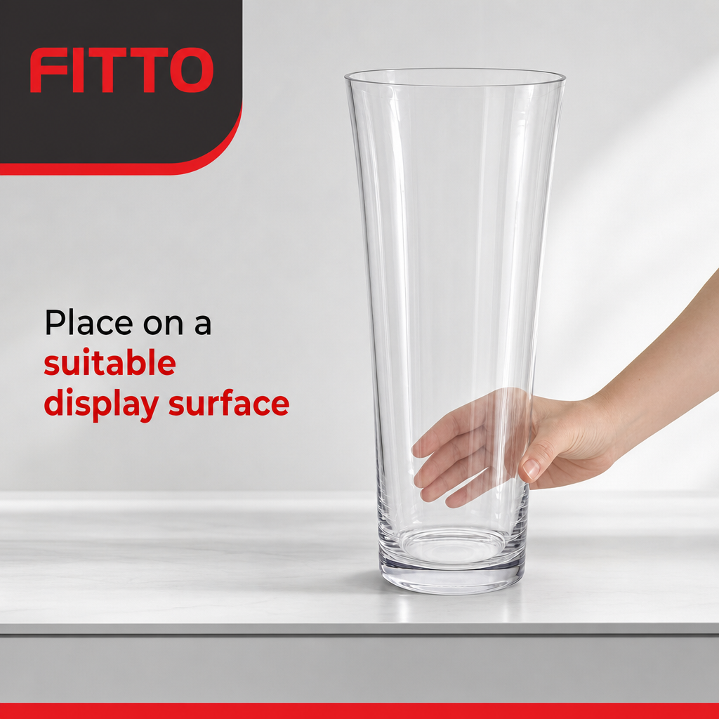 48 Pieces Tall Clear Glass Decorative Vase, Flared Rim, 60 cm