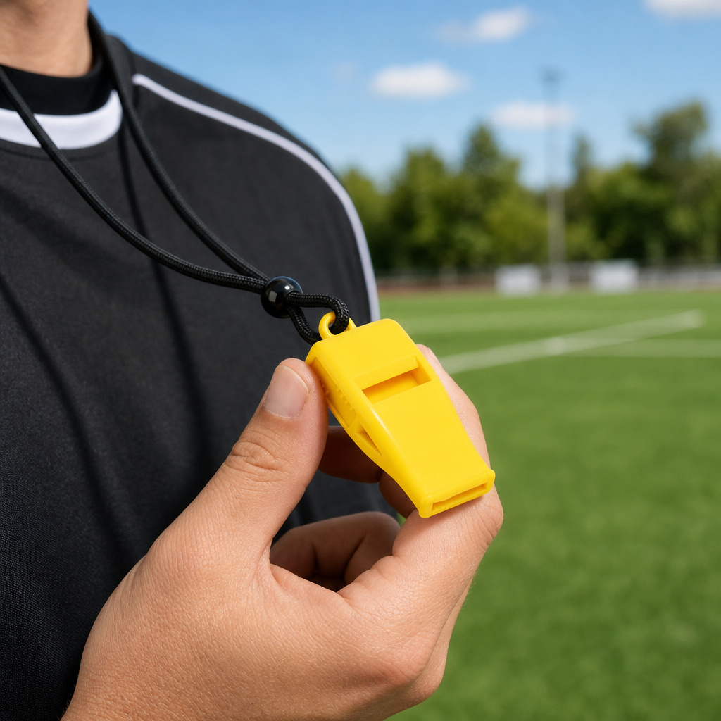 96 Pieces Referee Whistle with Lanyard, Sharp High Tone, Yellow
