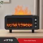 60 Pieces Fireplace-Style Aroma Diffuser with Flame Effect, Black, 25 x 18 x 12 cm, 1 Piece