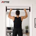 60 Pieces Adjustable Doorway Pull-Up Bar, 90–120 cm, Black and Red