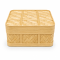 72 Pieces Handwoven Bamboo Storage Box with Lid, Square 22 x 22 x 12 cm