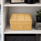 72 Pieces Handwoven Bamboo Storage Box with Lid, Square 22 x 22 x 12 cm