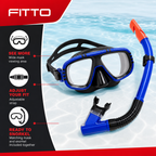 72 Pieces Swimming Mask and Snorkel Set, Blue, Adjustable Strap and Purge Valve