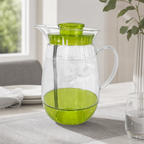 96 Pieces Water Jugs with Infuser and Handle, Transparent Plastic Beverage Pitcher, 2.8 Liter Capacity, Assorted Colour, 1 Piece