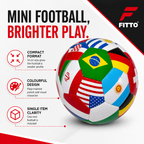 120 Pieces Mini Football With Country Flag Design, Multicolour Panel Style, 14 cm