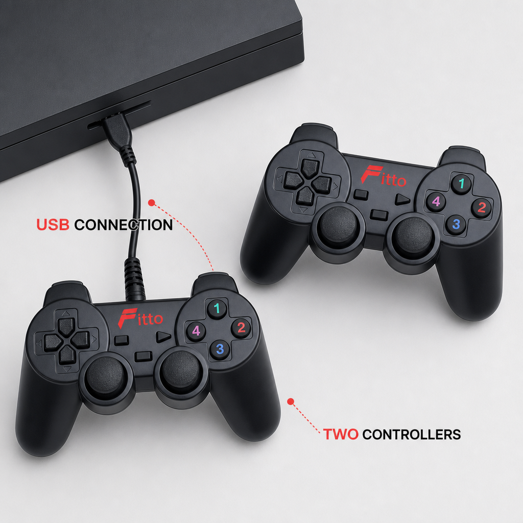 96 Pieces USB Game Controller Sets, 2-Piece Dual-Controller Bundle