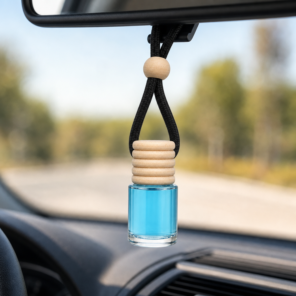 144 Pieces Car Air Fresheners Hanging Bottle, Black Ice Scent, Black, 8 cm