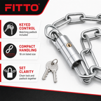 96 Pieces Heavy-Duty Security Chain Lock with Matching Key Padlock, 18 cm, Silver, 1 Piece