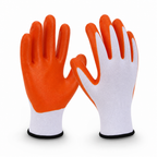 96 Pieces Rubber-Coated Work Gloveses, 24 cm, Orange and White, 1 Pair