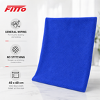 120 Pieces Microfiber Cleaning Cloth, No Stitching, 40 x 60 cm, Blue