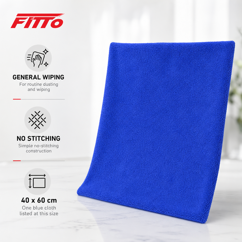 120 Pieces Microfiber Cleaning Cloth, No Stitching, 40 x 60 cm, Blue