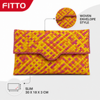 72 Pieces Woven Envelope Clutch Bag, Multicolour, Slim Rectangular Handheld Design, 30 x 18 x 3 cm