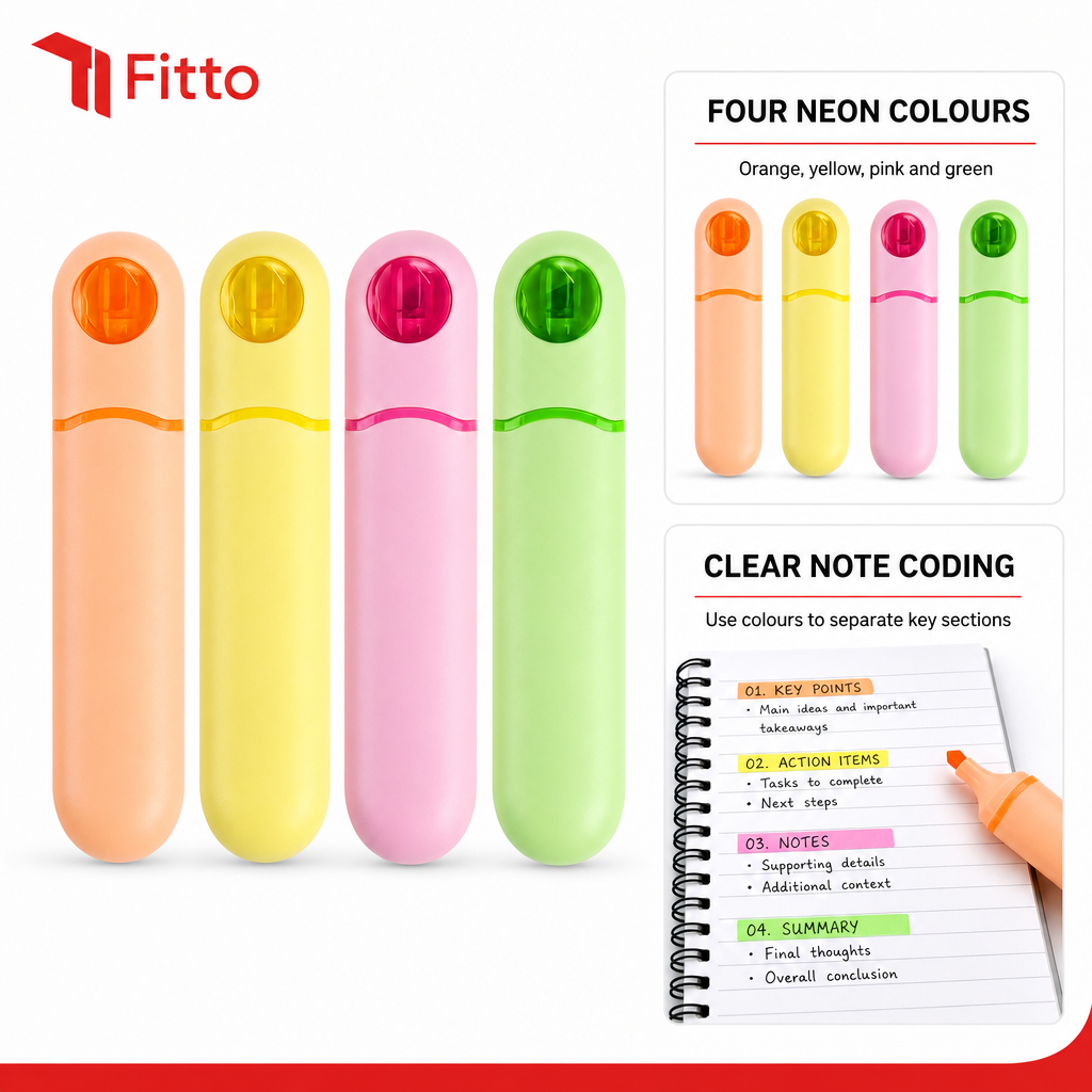 96 Pieces Astronaut Highlighter Markers, Neon Orange Yellow Pink Green, 4-Pack