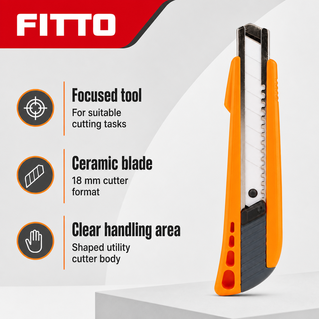 120 Pieces Ceramic Blade Utility Cutter, 18 mm, Grey and Orange, Single Piece