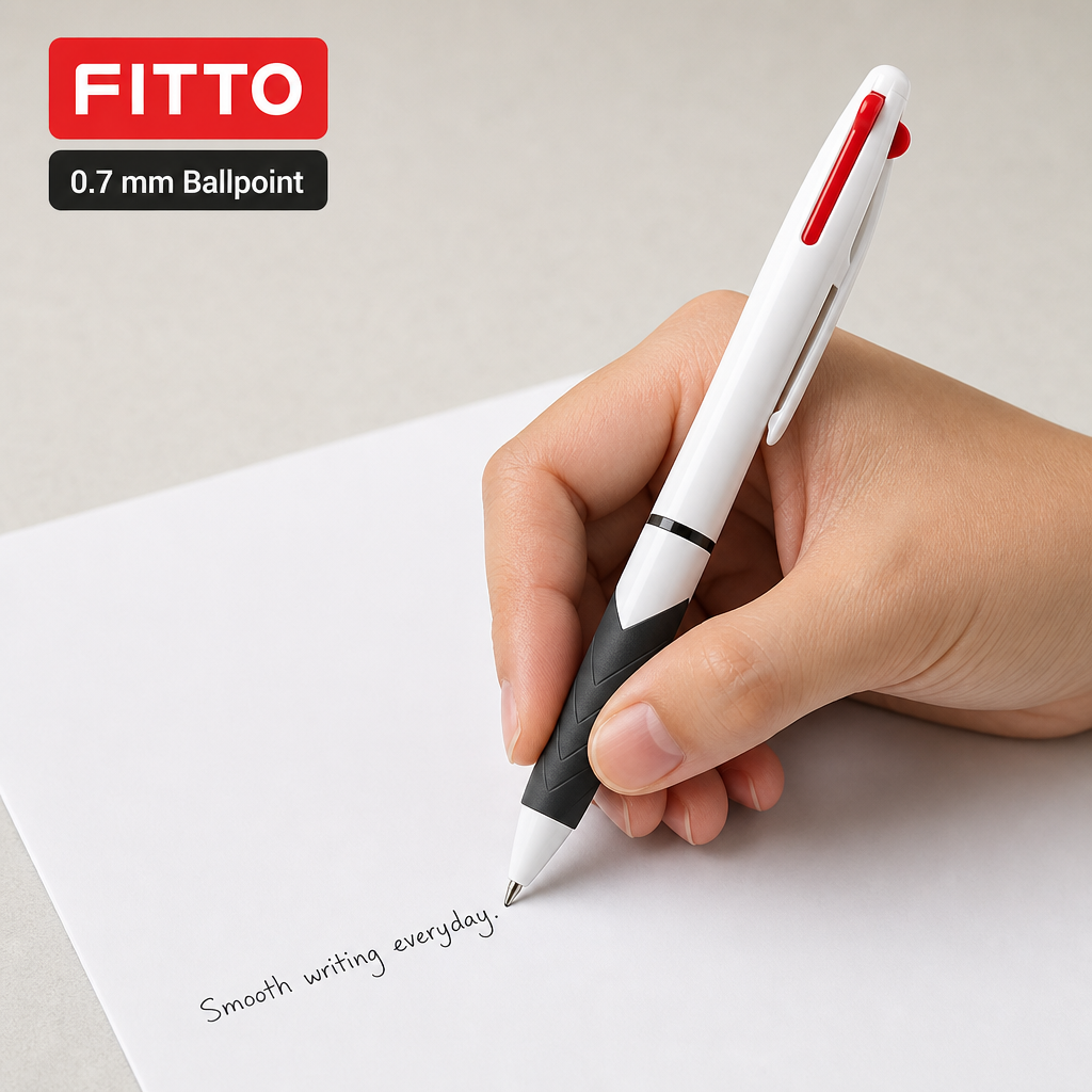 60 Pieces Grip-On Ballpoint Pens, 0.7 mm, 24 Pieces, White Body Writing Pens for Office and School Use