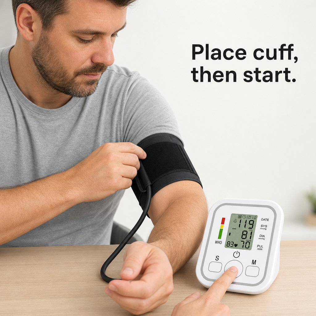 96 Pieces Automatic Digital Blood Pressure Monitors with Arm Cuff and LCD Display, White, 1 Piece