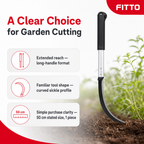96 Pieces Curved Garden Sickle with Long Handle, 50 cm, Black, 1 Piece