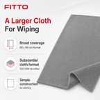 96 Pieces Microfiber Cleaning Cloth 500 GSM, No Stitching, 60 x 90 cm, Grey, 1 Piece