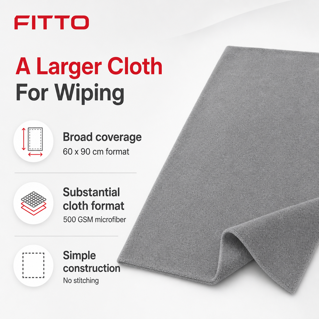 96 Pieces Microfiber Cleaning Cloth 500 GSM, No Stitching, 60 x 90 cm, Grey, 1 Piece