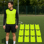 48 Pieces Sports Training Bibs with Side Straps, Standard Size, Neon Green, 12-Piece Pack