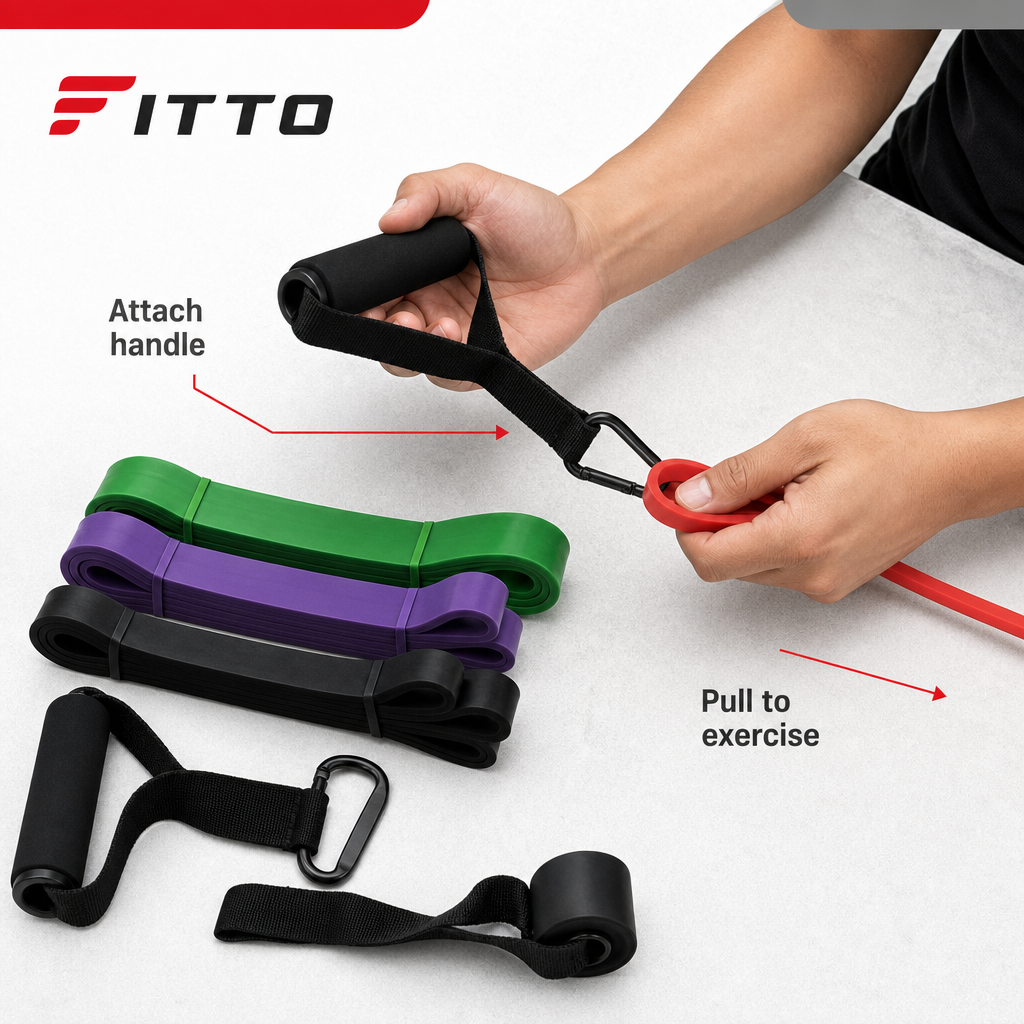 48 Pieces Resistance Bands Set, 4-Piece Home Workout Kit with Handles and Attachment Straps