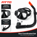 72 Pieces Swimming Mask and Snorkel Set, Black, 1 Piece