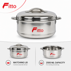 48 Pieces Stainless Steel Casserole Pot with Lid, 2500 ml, Round Cookwares for Serving and Cooking