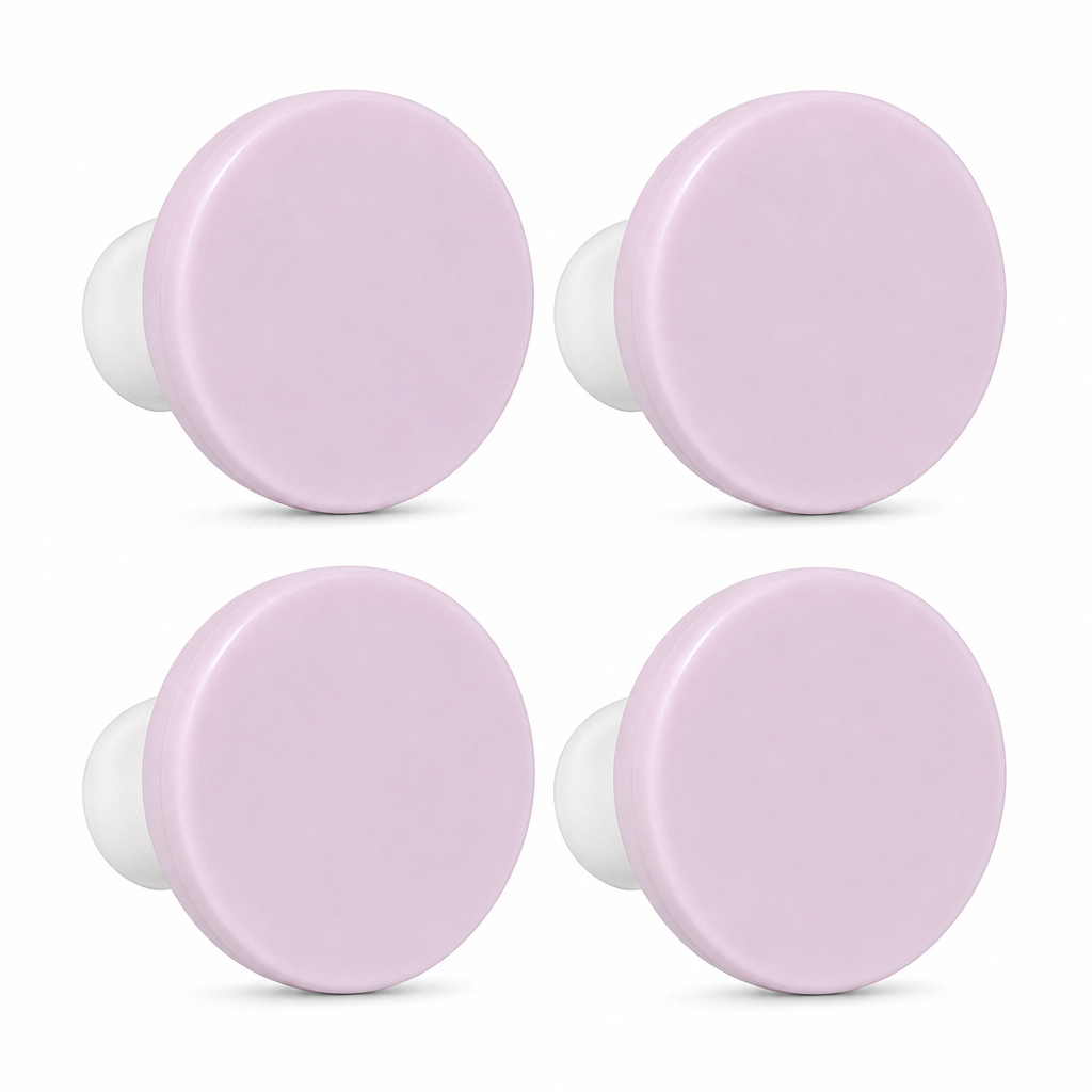 144 Pieces Adhesive Hooks, Pink Round Wall Hooks, 4 Pieces