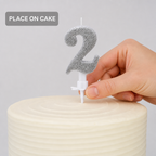 240 Pieces Assorted Colour Sparkling Number 2 Cake Candles, 3 in, 1 Piece