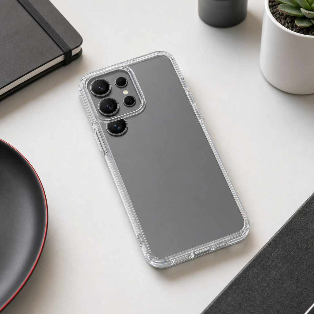 144 Pieces Crystal Clear Transparent Phone Cases with Raised Camera Frame for S24 Ultra