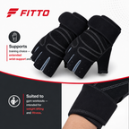 96 Pieces Gym Gloves with Wrist Support for Weight Lifting and Fitness, Black