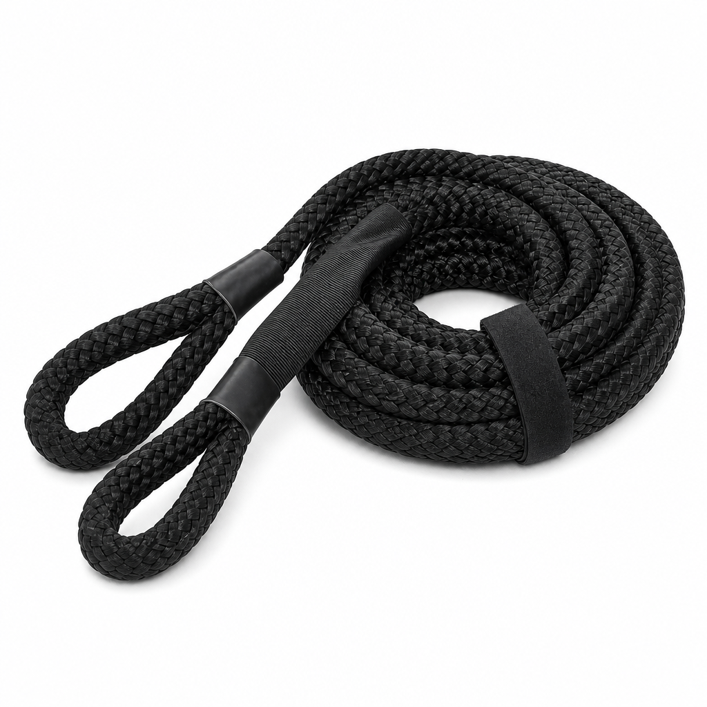 48 Pieces Braided Vehicle Recovery Ropes with Protective Sleeves, Black, 1 Piece
