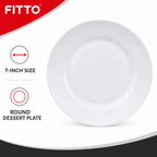 144 Pieces Dessert Plate, White, 7 Inch, Single Round Plate for Desserts and Small Servings