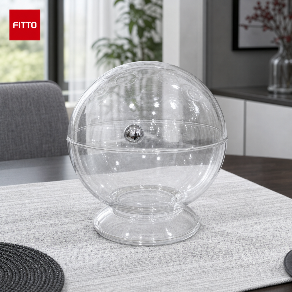96 Pieces Covered Glass Serving Bowl with Dome Lid, Clear, 1 Piece