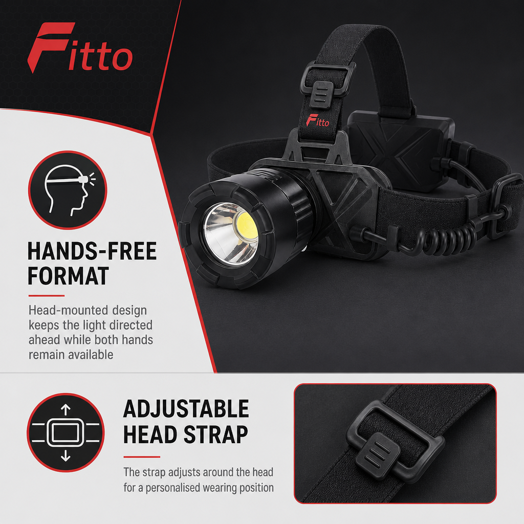 72 Pieces Rechargeable LED Headlamp, 35W High-Brightness Light with Adjustable Head Strap, Black