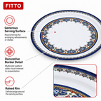 60 Pieces Melamine Round Serving Trays with Decorative Pattern, 60 cm