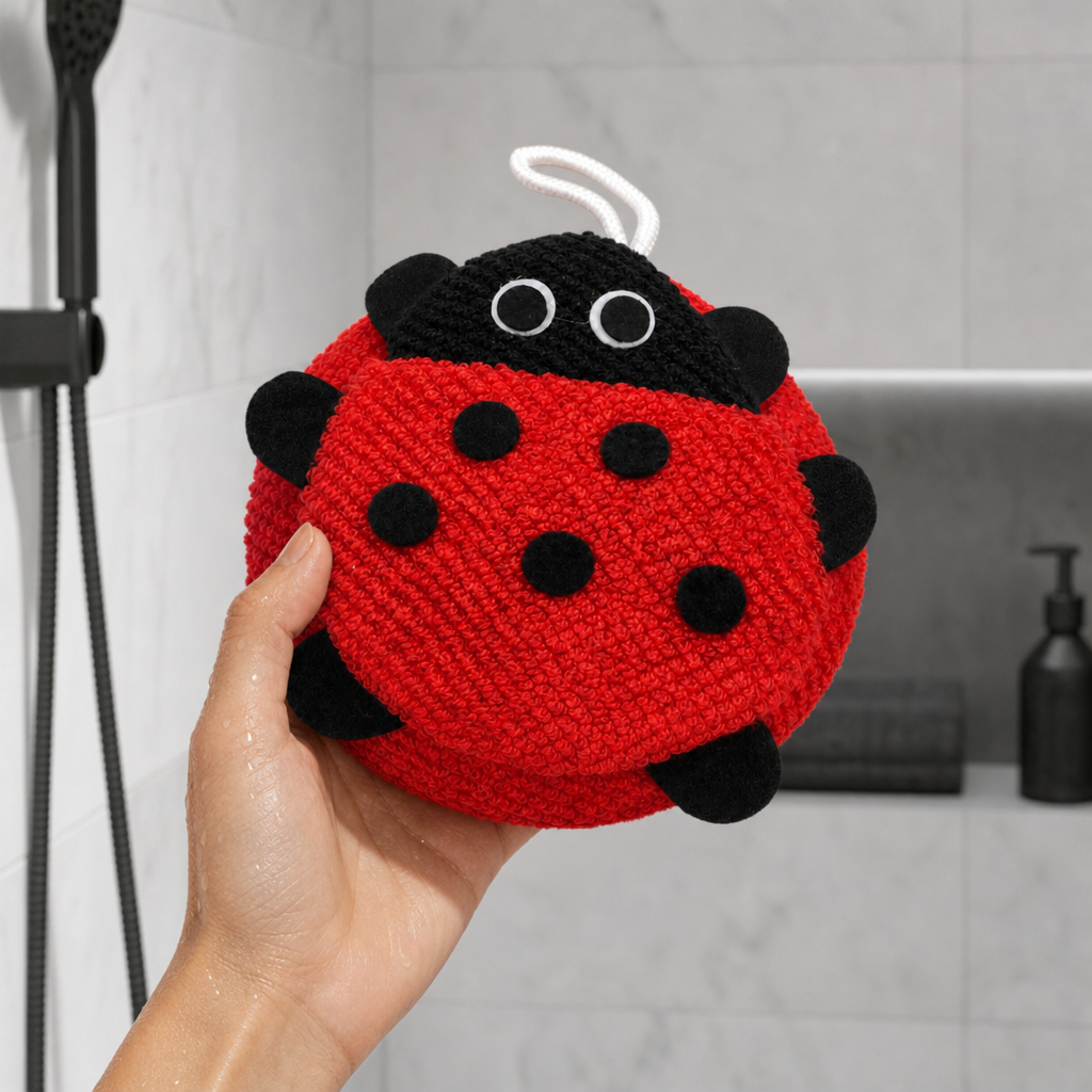 144 Pieces Animal-Shaped Bath Body Sponges, Assorted Colour, Textured Woven Surface, Hanging Loop, 1 Piece