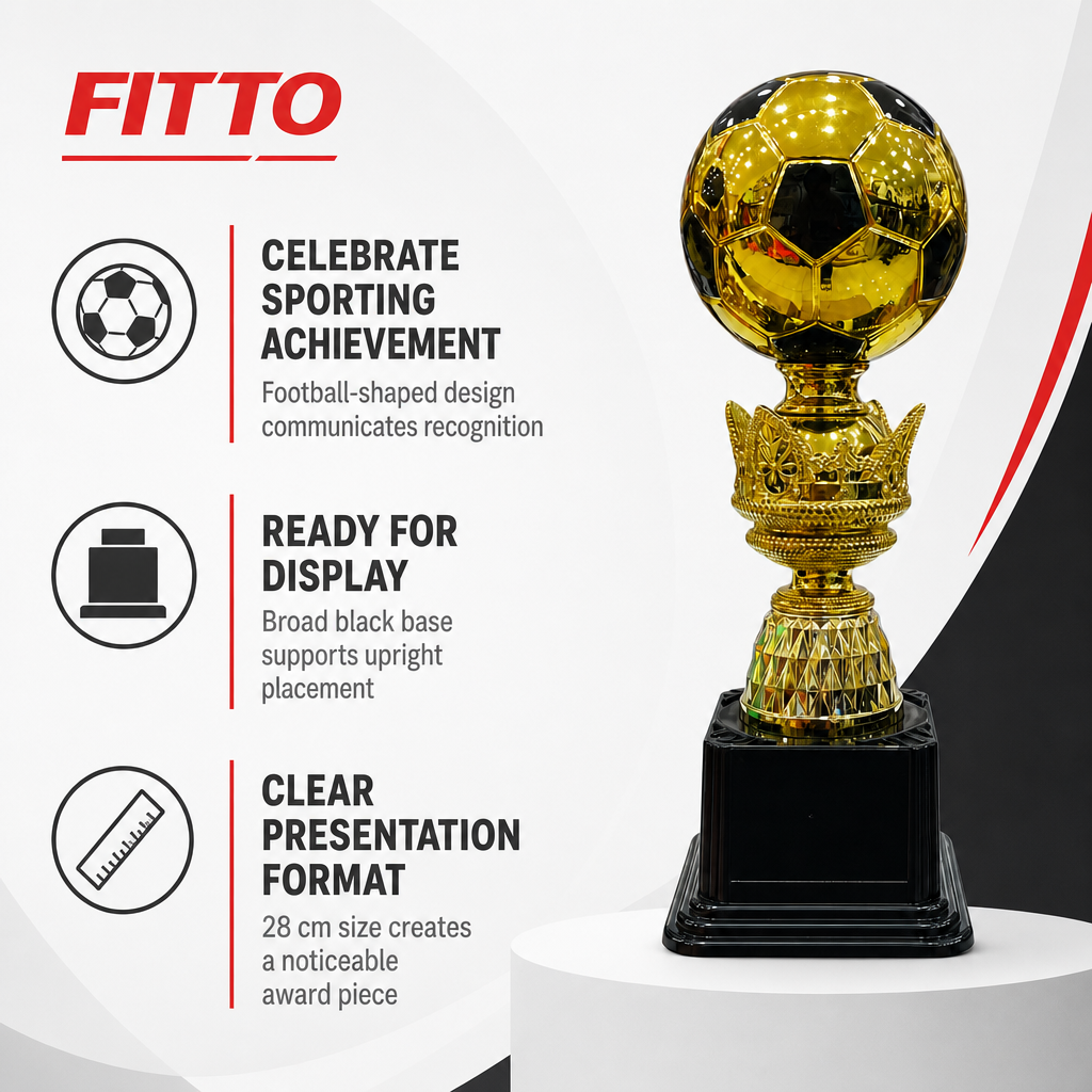 72 Pieces Plastic Football Trophy, 28 cm Gold and Black Award for Sports Recognition Display