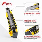 120 Pieces Utility Knives 18 mm Snap-Off Cutter, Black and Yellow, 1 Piece