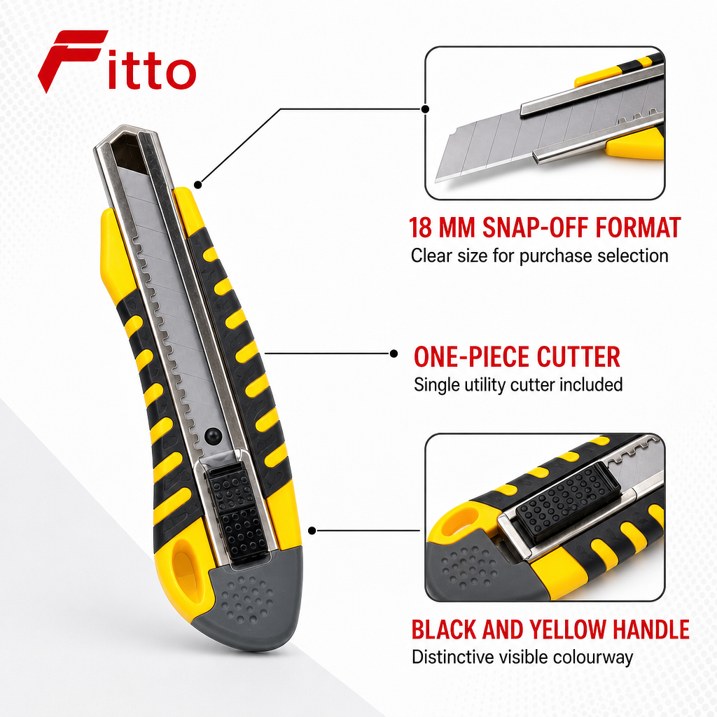 120 Pieces Utility Knives 18 mm Snap-Off Cutter, Black and Yellow, 1 Piece