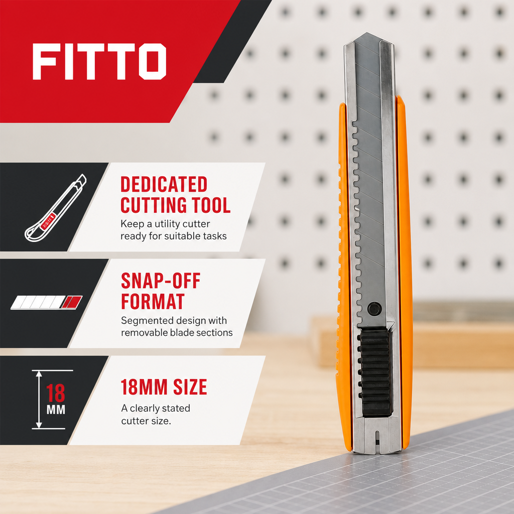 96 Pieces Snap-Off Utility Cutter, 18mm Grey and Orange, Handheld Cutting Tool for Everyday Cutting Tasks