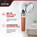 96 Pieces Chrome and Clear Shower Head with Visible Mineral Bead Chamber, 1 Piece