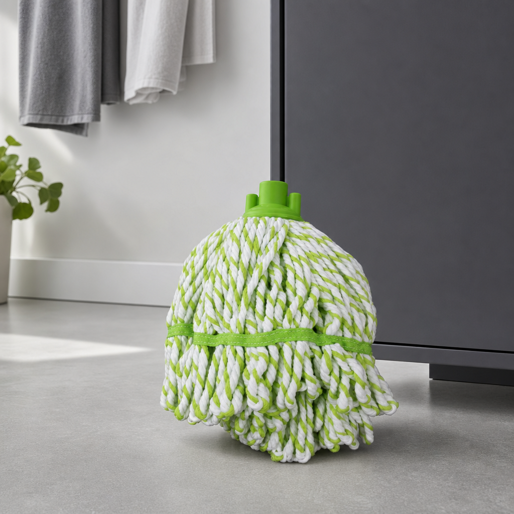 96 Pieces Cotton Mop Head, 150 g, Green and White, Floor Cleaning Head