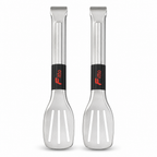 96 Pieces Slotted Turner Spatula Set, Stainless Steel, Silver and Black, 2 Pieces