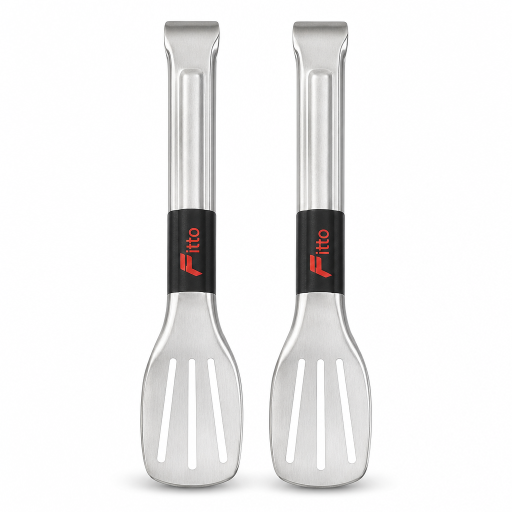 96 Pieces Slotted Turner Spatula Set, Stainless Steel, Silver and Black, 2 Pieces