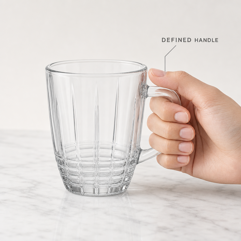 96 Pieces Clear Glass Mug with Handle, Single Drinkwares Cup for Coffee, Tea and Cold Beverages