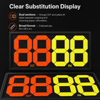48 Pieces Football Substitution Boards, Double-Sided Player Change Display, Black Frame, Orange and Yellow Digits, 84 x 38.5 cm